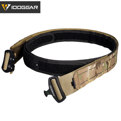 IDOGEAR 2 Inch Tactical Belt Quick Release Metal Buckle  MOLLE Laser Mens Belts Camo 3415