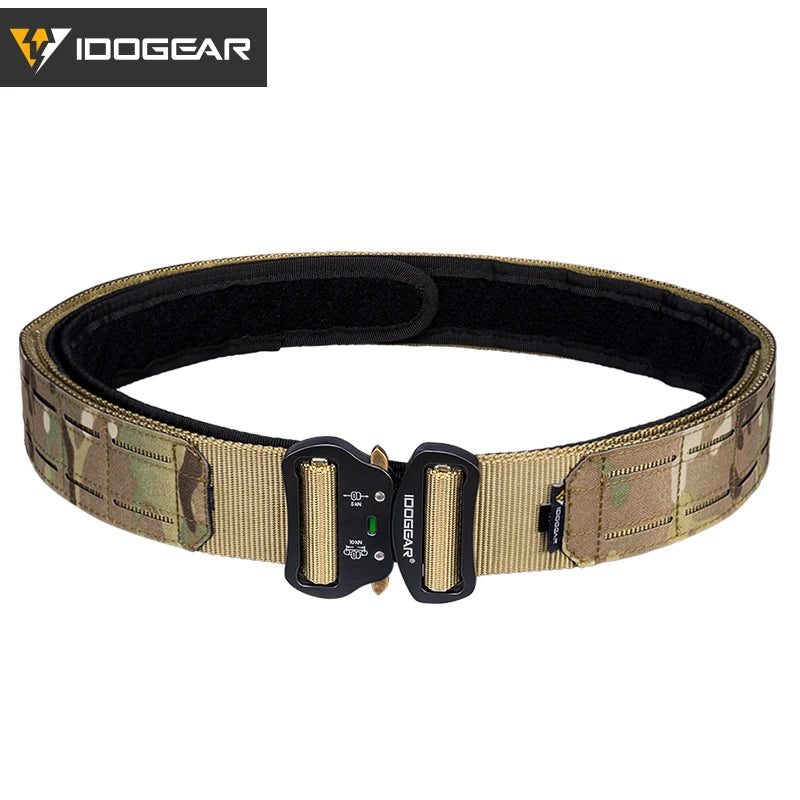 IDOGEAR 2 Inch Tactical Belt Quick Release Metal Buckle  MOLLE Laser Mens Belts Camo 3415