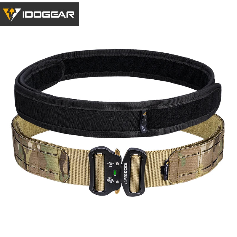 IDOGEAR 2 Inch Tactical Belt Quick Release Metal Buckle  MOLLE Laser Mens Belts Camo 3415