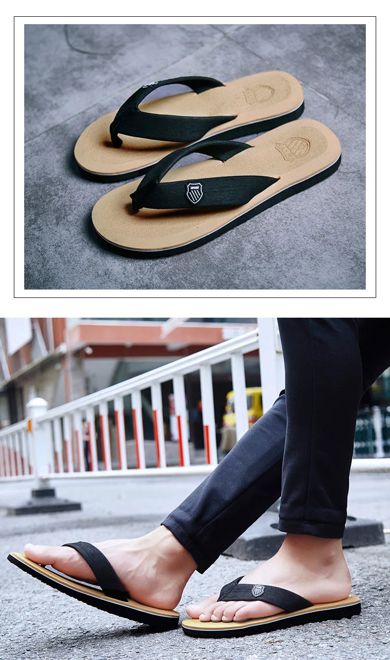 New Sandals Shoes Men Summer Men Flip Flops High Quality Beach Sandals Anti-slip Zapatos Hombre Casual Shoes Man Slippers