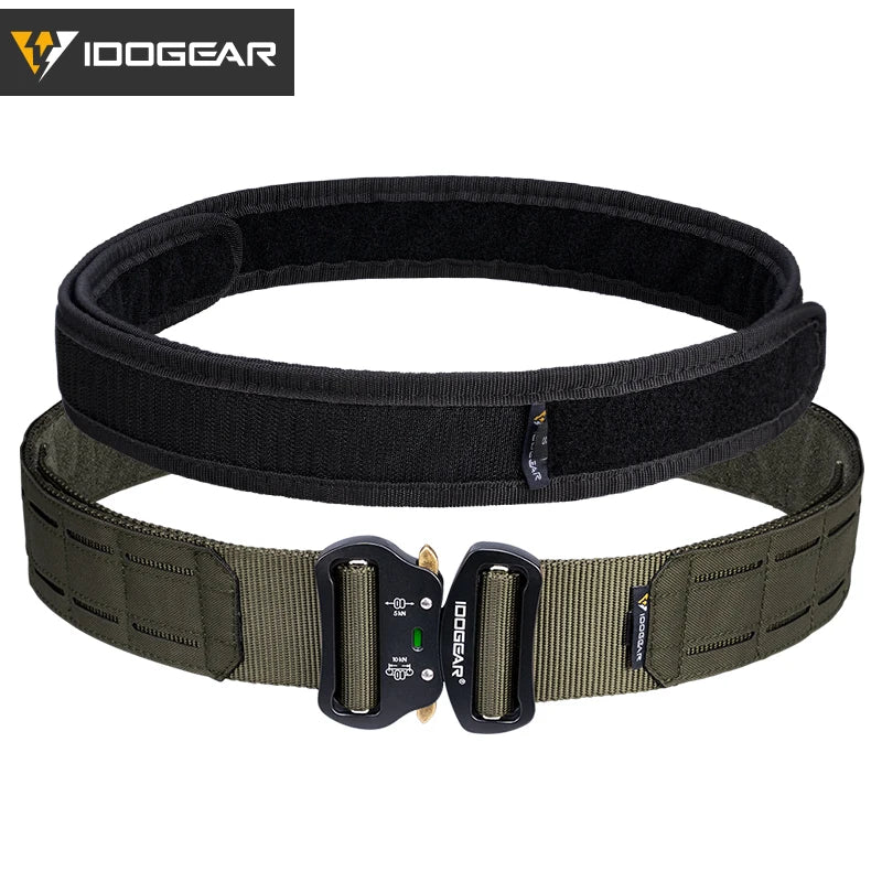 IDOGEAR 2 Inch Tactical Belt Quick Release Metal Buckle  MOLLE Laser Mens Belts Camo 3415