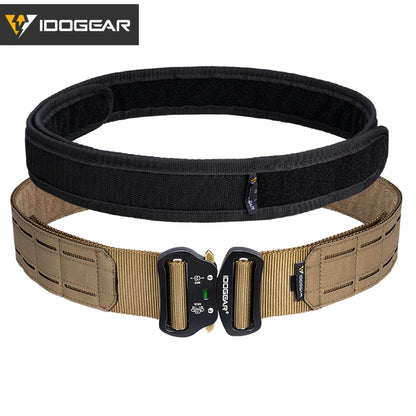 IDOGEAR 2 Inch Tactical Belt Quick Release Metal Buckle  MOLLE Laser Mens Belts Camo 3415