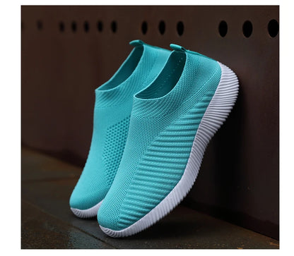 Women Vulcanized Shoes High Quality Women Sneakers Slip On Flats Shoes Women Loafers Plus Size 42 Walking Flat