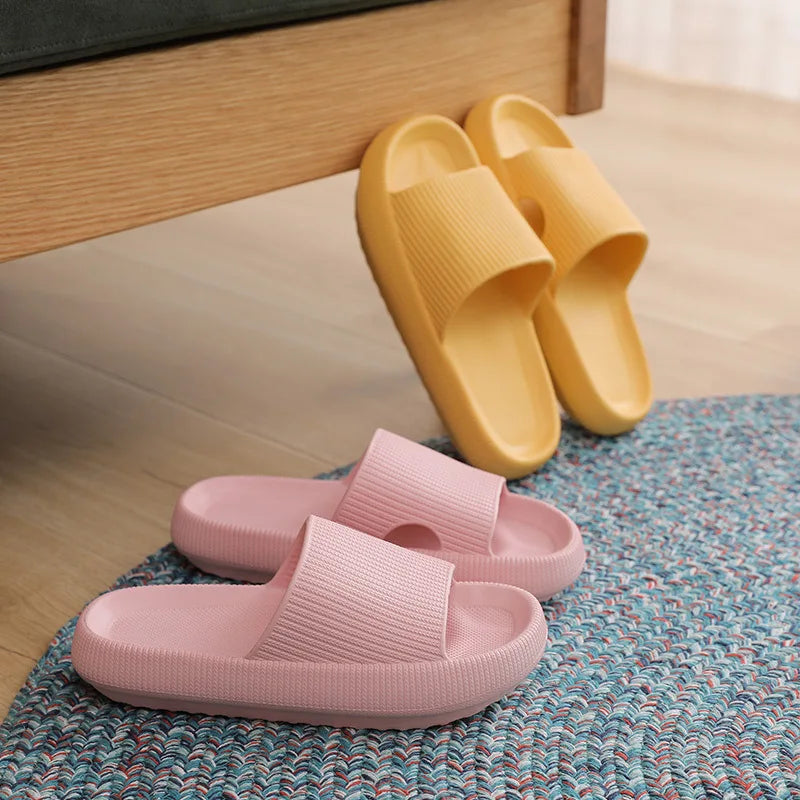 Thick Platform Bathroom Home Slippers Women Fashion Soft Sole EVA Indoor Slides Woman Sandals 2025 Summer Non-slip Flip Flops