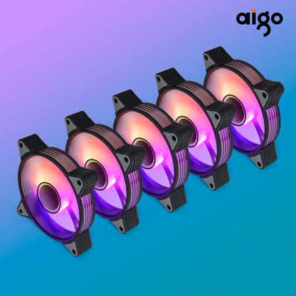 Aigo AR12PRO Computer Case fan ventoinha PC 120mm rgb fan 4pin PWM CPU Cooling fan 3pin5v Unlimited space argb 12cm ventilador