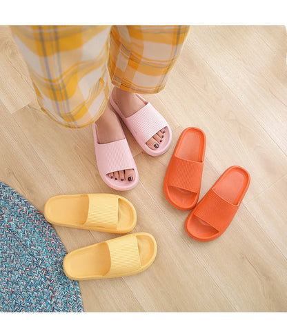 Thick Platform Bathroom Home Slippers Women Fashion Soft Sole EVA Indoor Slides Woman Sandals 2025 Summer Non-slip Flip Flops