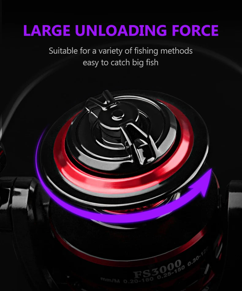 DEUKIO Fishing Reel 2000-7000 Max Drag 12KG Spinning Reels Metal Spool carretilhas de pesca Reel for Fishing Accessories Peche