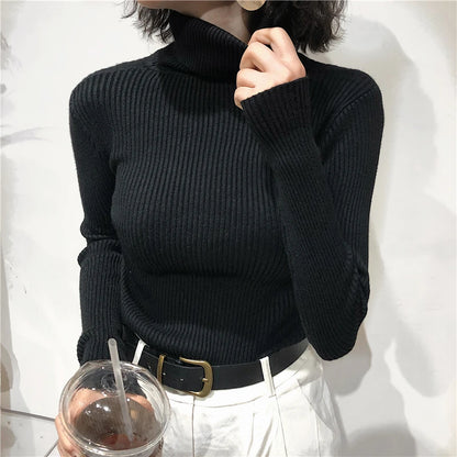 Turtleneck Sweater Womens 2024 Autumn Winter Tops Korean Slim Women Pullover Jumper Knitted Sweater Pull Femme Hiver Truien