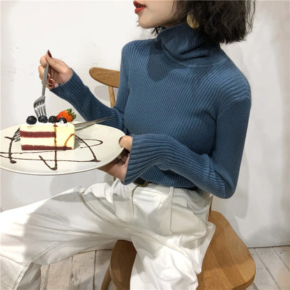 Turtleneck Sweater Womens 2024 Autumn Winter Tops Korean Slim Women Pullover Jumper Knitted Sweater Pull Femme Hiver Truien