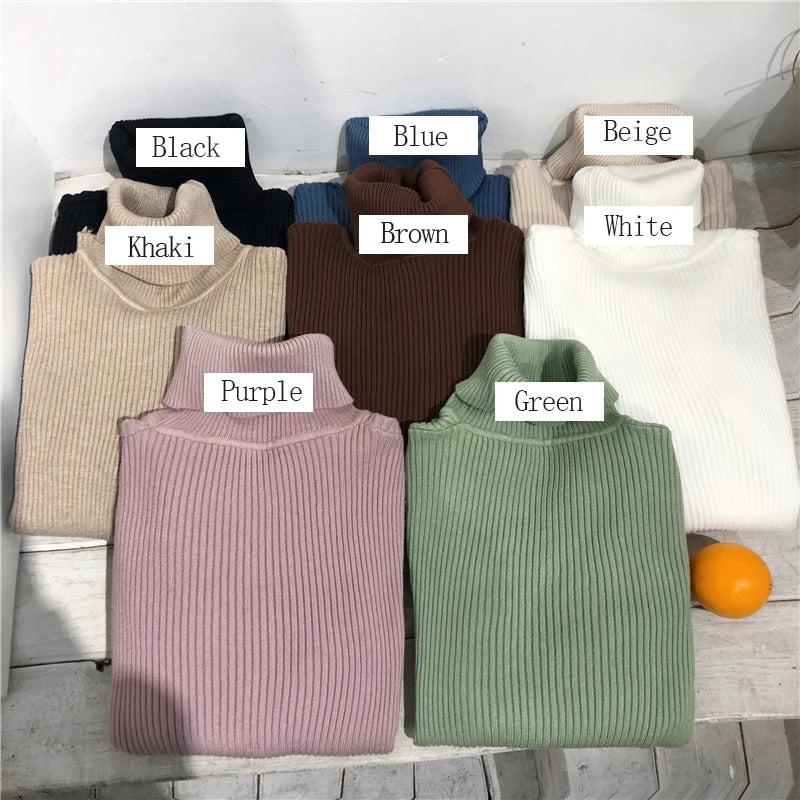 Turtleneck Sweater Womens 2024 Autumn Winter Tops Korean Slim Women Pullover Jumper Knitted Sweater Pull Femme Hiver Truien