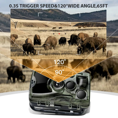 Trail Hunting Camera With 5000Mah Lithium Battery 16MP  HC801ALI 1080P IP65 Waterproof Photo Traps 0.3s Wild Surveillance