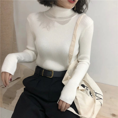 Turtleneck Sweater Womens 2024 Autumn Winter Tops Korean Slim Women Pullover Jumper Knitted Sweater Pull Femme Hiver Truien