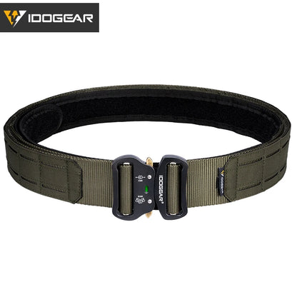 IDOGEAR 2 Inch Tactical Belt Quick Release Metal Buckle  MOLLE Laser Mens Belts Camo 3415