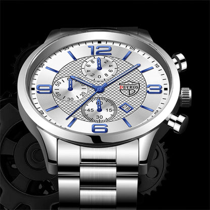 reloj hombre Luxury Business Men Watchs Stainless Steel Quartz WristWatch Male Leather Calendar Luminous Clock relogio masculino