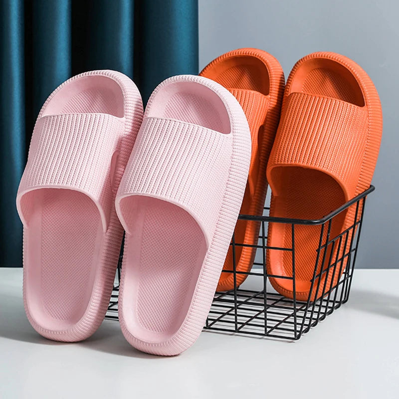 Thick Platform Bathroom Home Slippers Women Fashion Soft Sole EVA Indoor Slides Woman Sandals 2025 Summer Non-slip Flip Flops