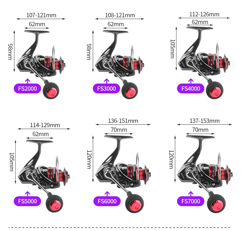 DEUKIO Fishing Reel 2000-7000 Max Drag 12KG Spinning Reels Metal Spool carretilhas de pesca Reel for Fishing Accessories Peche