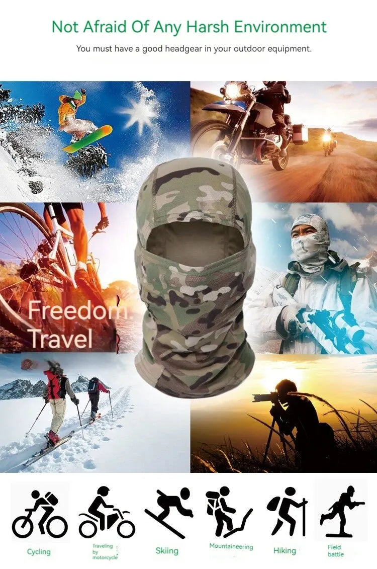 Camouflage Outdoor Riding Mask Outdoor Sun Protection Single Hole Quick Dry Mesh Mask