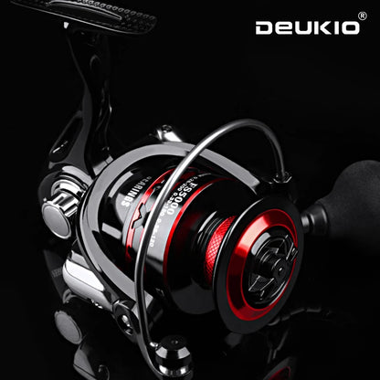 DEUKIO Fishing Reel 2000-7000 Max Drag 12KG Spinning Reels Metal Spool carretilhas de pesca Reel for Fishing Accessories Peche