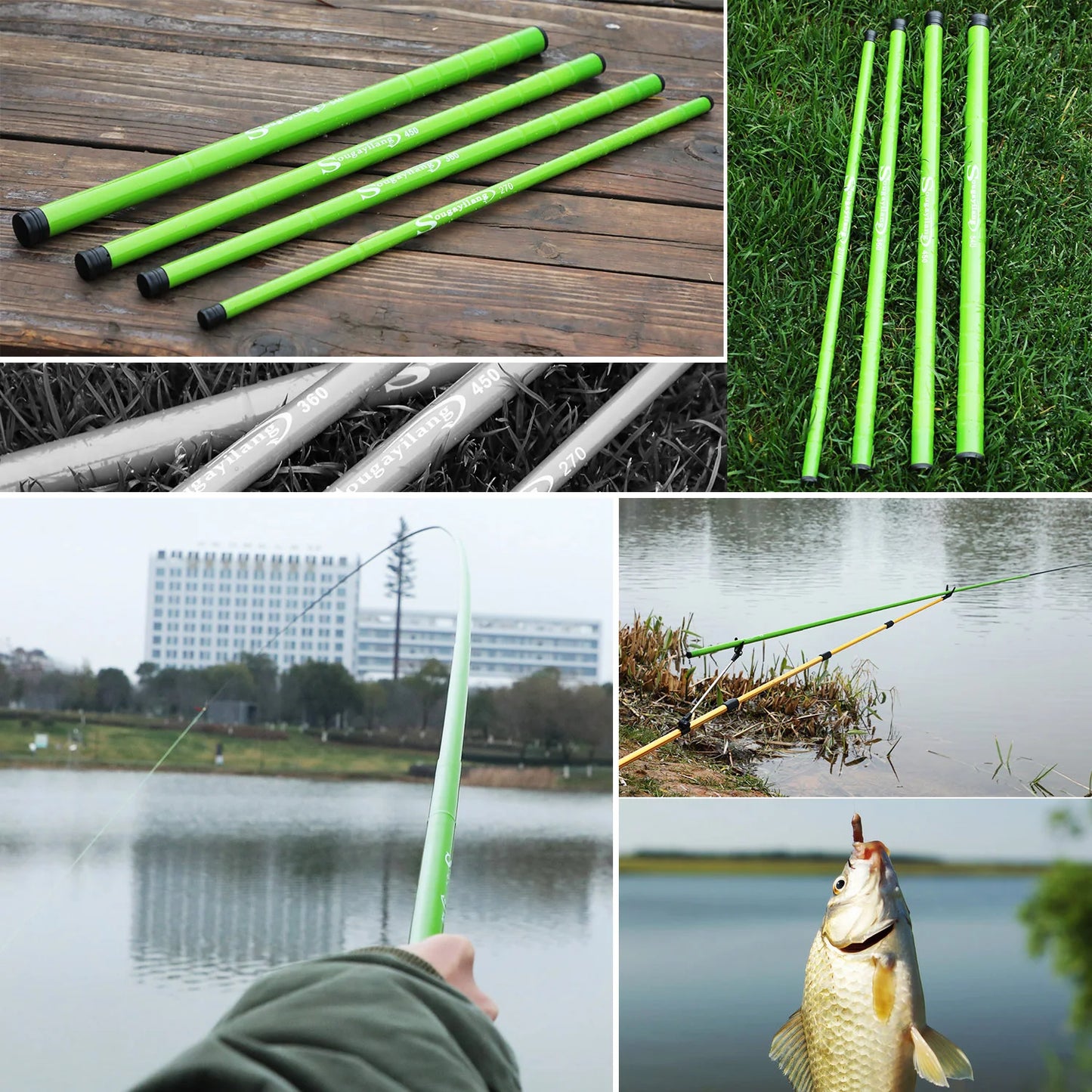 Sougayilang Carp Fishing Rod 2.7/3.6/4.5/5.4M Hard Carbon Fiber Portable Ultra Light Telescopic Pole Max Drag 5Kg Fishing Tools