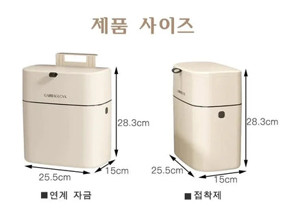 Stylish Hanging Trash Can for Household Toilets - Large Capacity, Square Design, Convenient Clamshell Lid