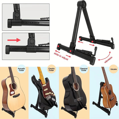 Miwayer Guitar Stand Folding A Frame Floor Universal ABS for Acoustic Classical Electric Bass Guitars Banjo Ukulele Portable