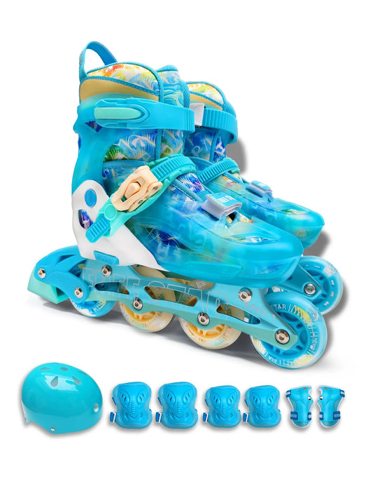 Easy Star Sports Wind 1 set high-end comfort full surround PU in-line dazzling full flash roller skates Beginners safety adjusta