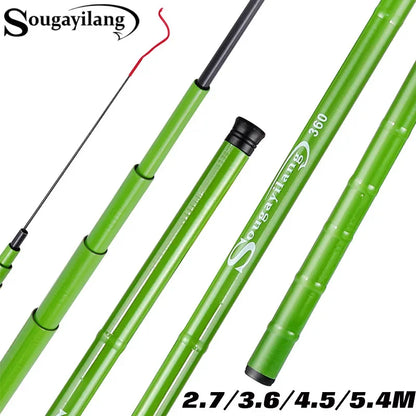 Sougayilang Carp Fishing Rod 2.7/3.6/4.5/5.4M Hard Carbon Fiber Portable Ultra Light Telescopic Pole Max Drag 5Kg Fishing Tools