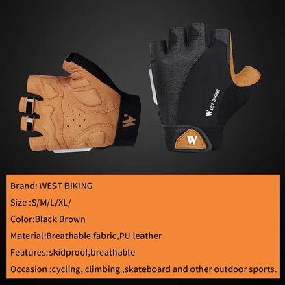 WEST BIKING Sports Cycling Gloves Half Finger Men Women MTB Bike Gloves Running Fitness Gym Riding Motorcycle Bicycle Gloves