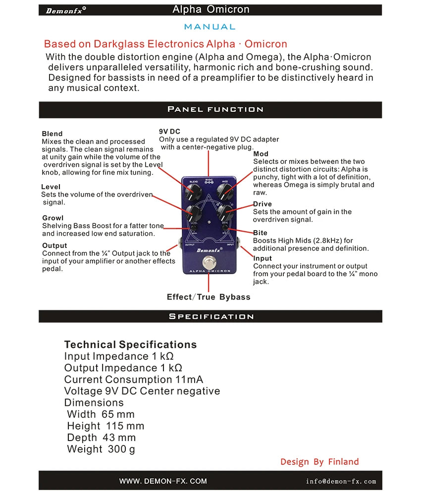 Demonfx High quality Guitar Effect Pedal Wah Distortion Overdrive Delay Reverb Compressor Booster Pedal