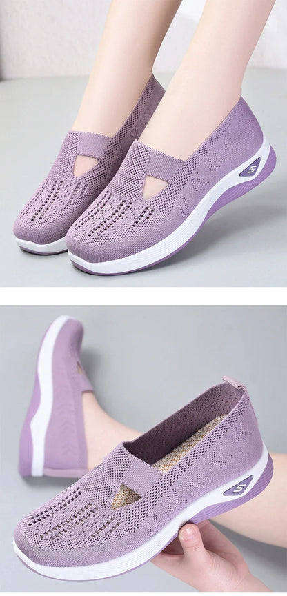 2023 Summer New Comfort Casual Women's Shoes Fashion Soft Sole Breathable Hollow Out Flat Shoes for Women Zapatos De Mujer