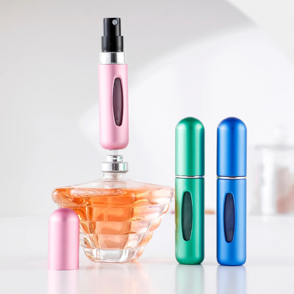 Portable Mini Travel High-end Perfume Bottle Base Refill Bottle Straight Charging Small Sample Perfume Aluminum Material