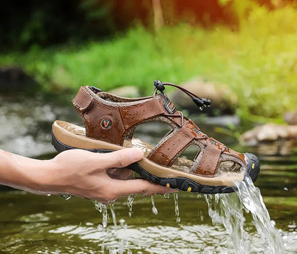 Genuine Leather Men Sandals Summer Men's Shoes Outdoor Water Shoes Leather Sandals For Men