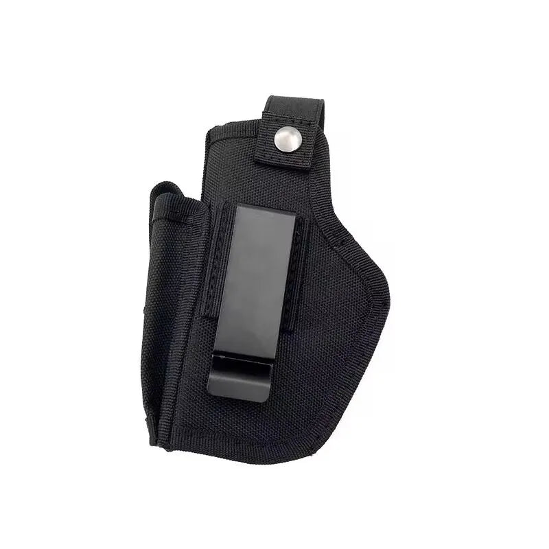 Molle Right Left Interchangeable Tactical Pistol Hand Gun Holster Hunting Black Magazine Slot Holder bag