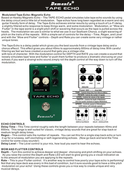 Demonfx High quality Guitar Effect Pedal Wah Distortion Overdrive Delay Reverb Compressor Booster Pedal