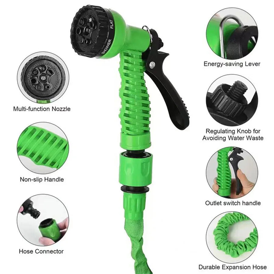 Expandable Magic Hose, High-Pressure Car Wash, 7Water Spraying Functions, Water Gun, Home Garden Watering Hose