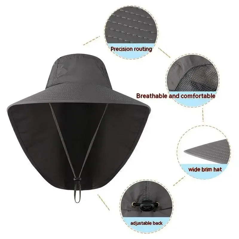 Wide Brim Baseball Hats for Women and Men Sun Defender Cooling Neck Guard Safari Cap for Hiking Fishing Outdoor Hat with Flap