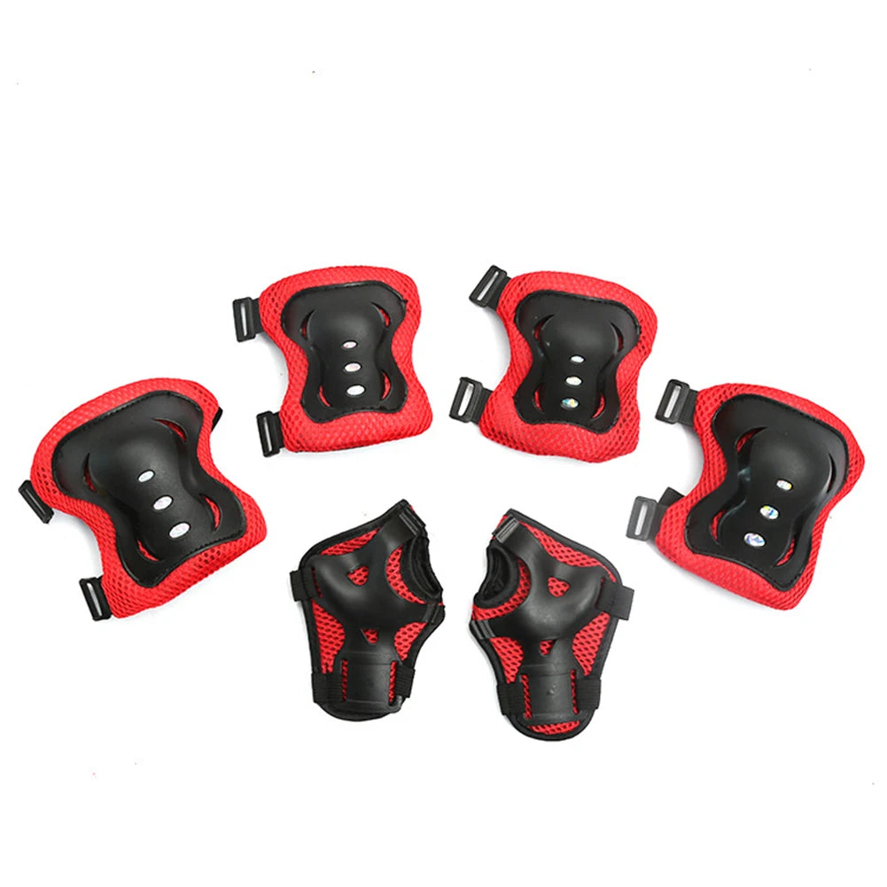 7Pcs Bicycle Sport Protective Gear Set with Wrist Guards Kids Skateboard Scooter Helmet Set Adjustable for Boys Girls 5-12 Years