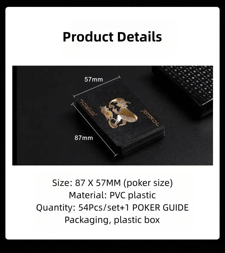 Black Gold Rose Playing Card Game Group Waterproof Poker Suit Magic Dmagic Package Home Party Board Games Gifts Collection