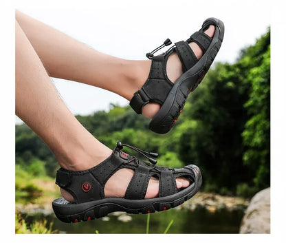 Genuine Leather Men Sandals Summer Men's Shoes Outdoor Water Shoes Leather Sandals For Men