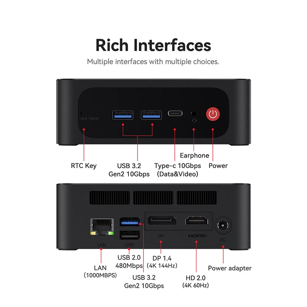 Beelink Mini PC SER5 Max AMD Ryzen 7 5800H DDR4 32G 500G NVME SSD SER6 Pro 7735HS DDR5 SER5 Pro 5700U 5560U Gaming Mini Computer