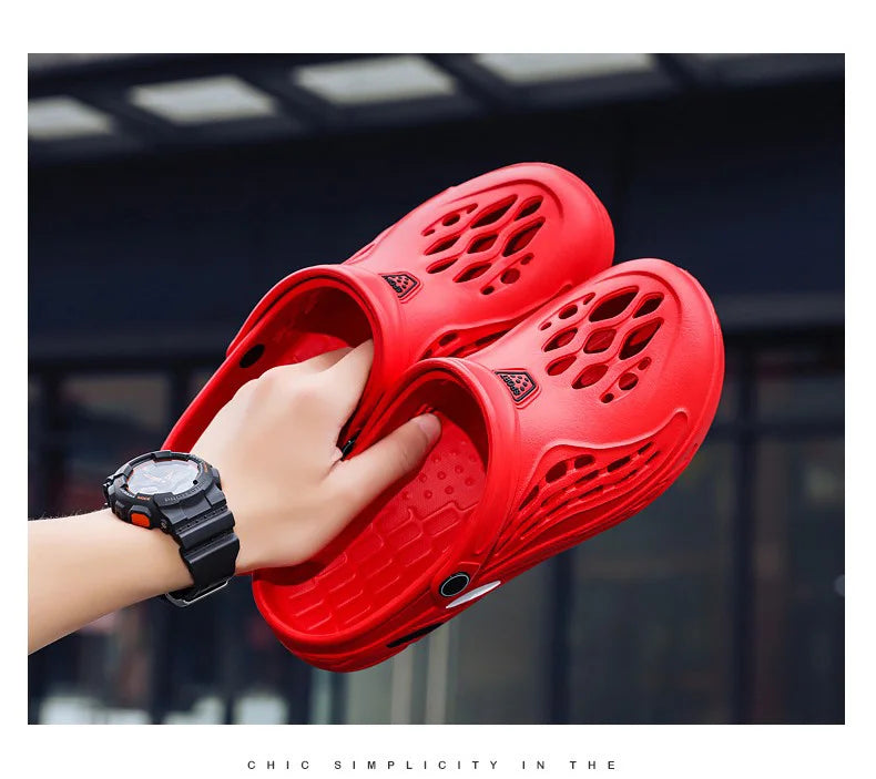 Summer Men Sandals Light EVA Men's Casual Shoes Hole Shoes Clogs Lovers Home Garden Outdoor Male Beach Flat Slippers Big Size 49