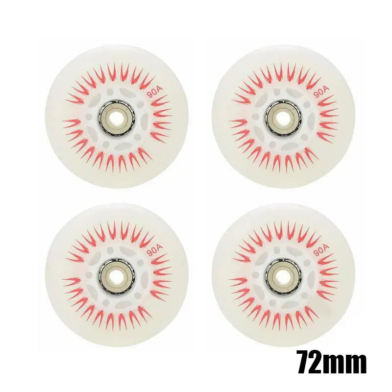 4PCS Flash Inline Skate Wheels 90A LED Lighting Skating Wheel Flash Wheels Sliding Roller Skating Shoes 80mm 76mm 72mm 68mm