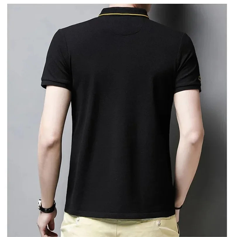 New Summer Korean  Embroidered Polo Shirt Men's Luxury Top Casual Lapel Short Sleeve T-shirt Fashion Anti-wrinkle Men T Shirt