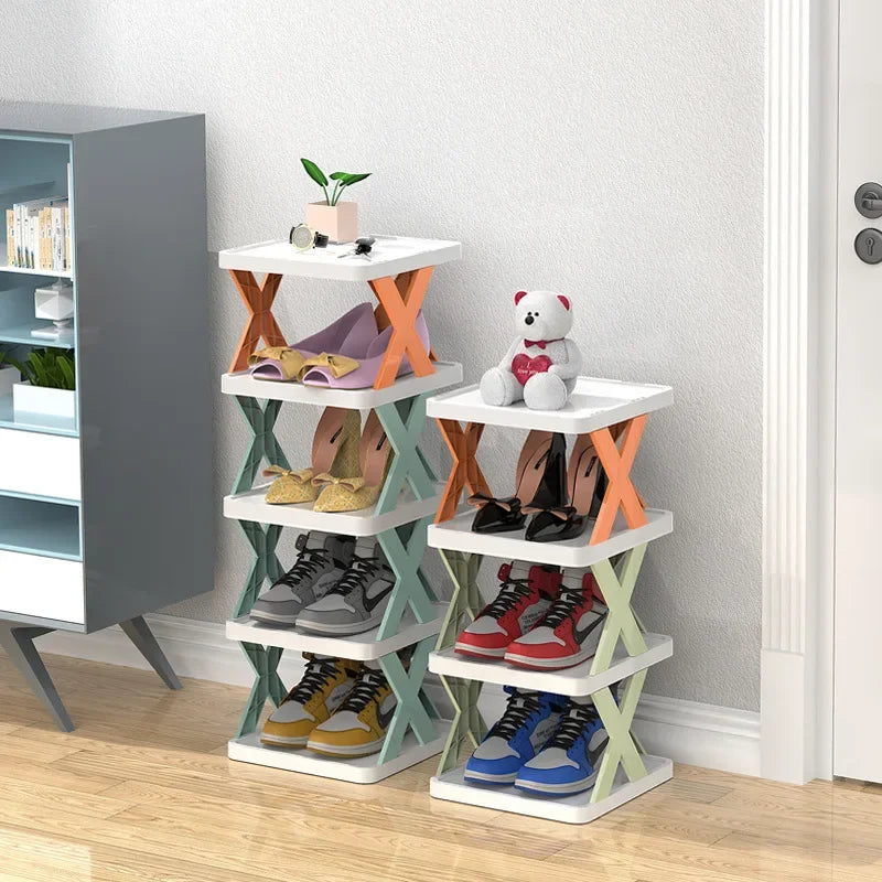 5 Tier New Simple Shoe Rack Multi-folding Space-saving DIY Home Organizer Multifunctional Economic Storage Shoe Rack