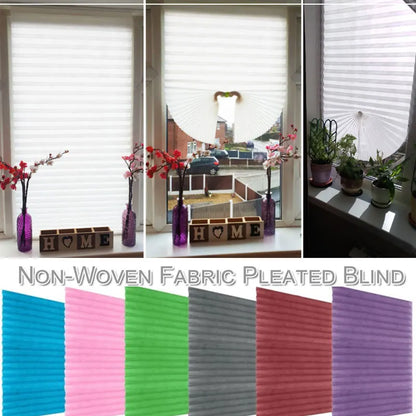 Self-Adhesive Pleated Blinds Non-Woven Half Blackout Window Blinds Zebra Roller Curtains Bedroom Balcony Shades Privacy Curtain