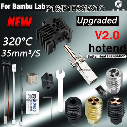 For Bambu Lab Hotend Upgrade 2.0 Version Cht nozzle bambulab Bi Metal Fit Bamboo Bambulabs X1 X1C P1P P1S hotend P1P Thermistor