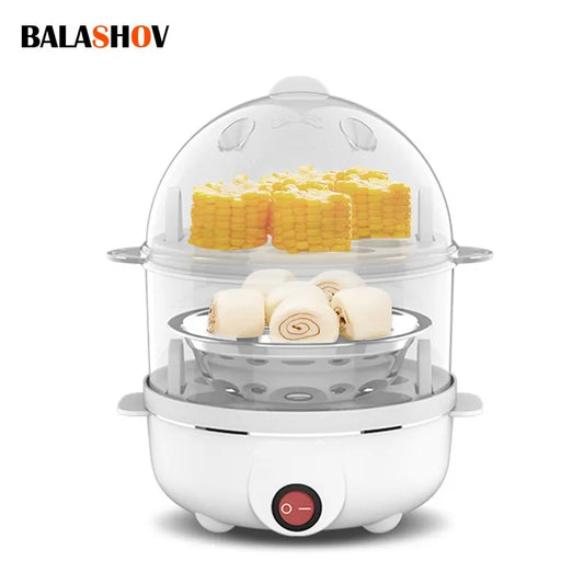 220V Multifunctional Electric Egg Boiler Double Layers Egg Cooker Mini Steamer Poacher Kitchen Cooking Breakfast Machine