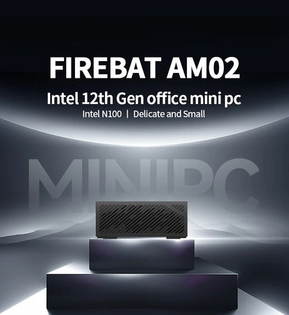 FIREBAT AM02 Mini PC Intel N100 CPU 4Cores 4Threads Desktop Computer 8GB 16GB 256GB 512GB DDR4 WIFI6 BT5.2 HDMI RJ45 Minipc