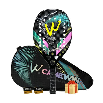 3K Camewin Beach Tennis Racket Full Carbon Fiber Rough Surface Outdoor Sports Racket For Men Women Adult Senior Player 2024 New