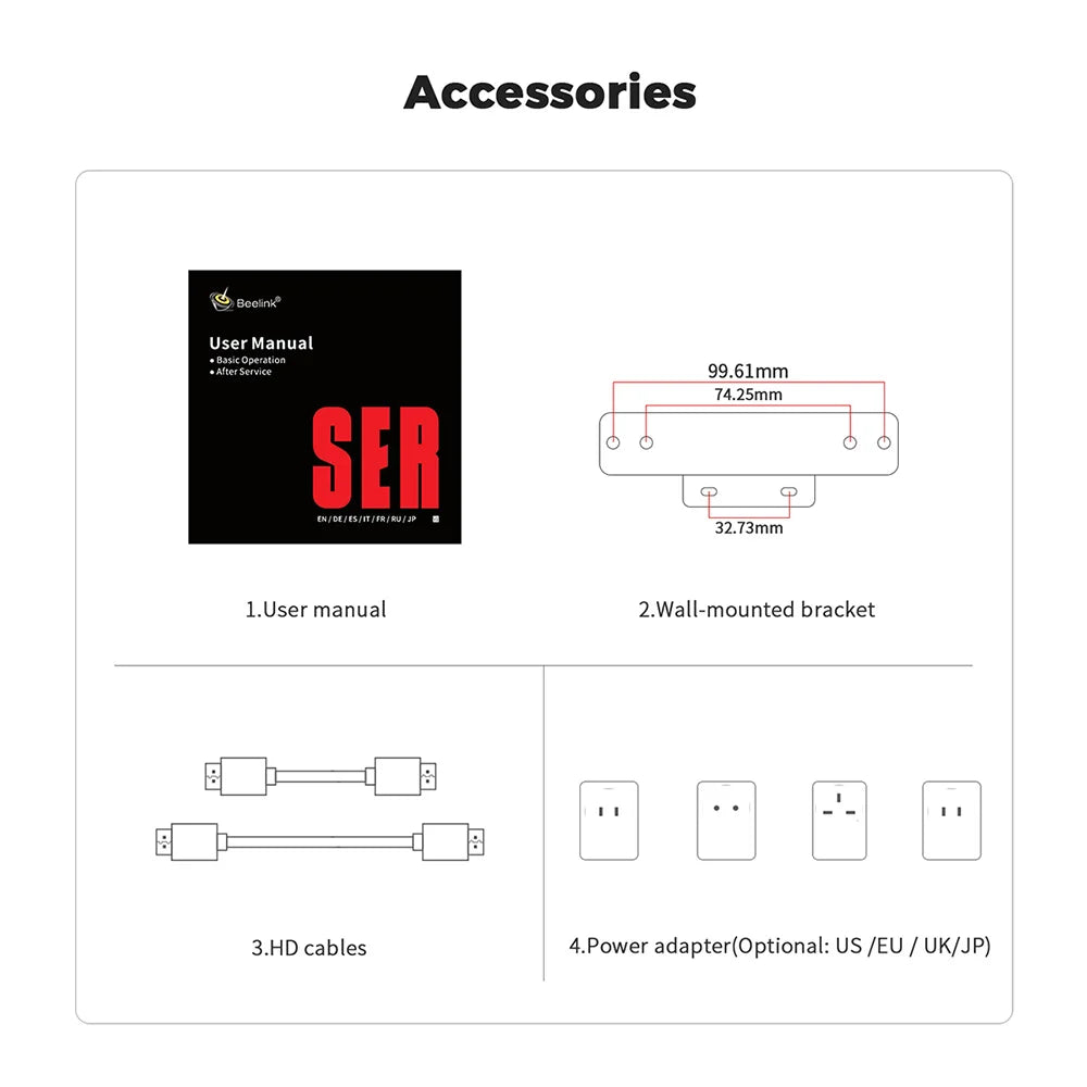 Beelink Mini PC SER5 Max AMD Ryzen 7 5800H DDR4 32G 500G NVME SSD SER6 Pro 7735HS DDR5 SER5 Pro 5700U 5560U Gaming Mini Computer